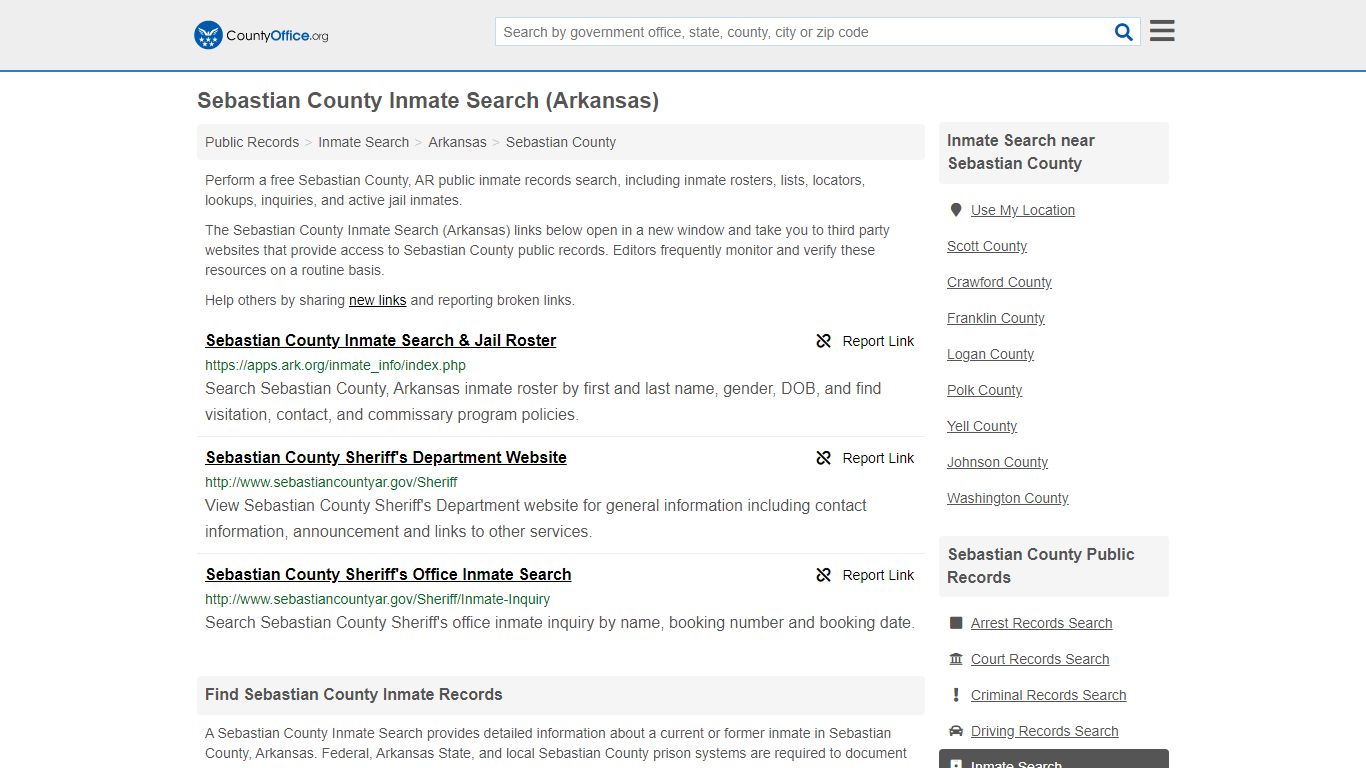 Inmate Search - Sebastian County, AR (Inmate Rosters ...